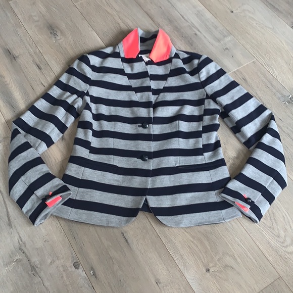 Gap Academy Blazer Grey/Navy Stripe 4/Small - Picture 2 of 8